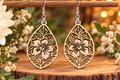 Laser Cut Wooden Earrings